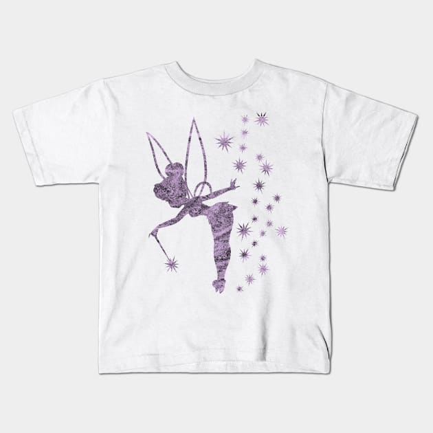 Purple Concrete Tinkerbell Ombre Sillhouette Kids T-Shirt by ijsw